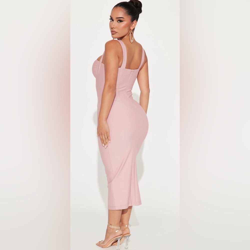 Fashion Nova Pink Midi Dress